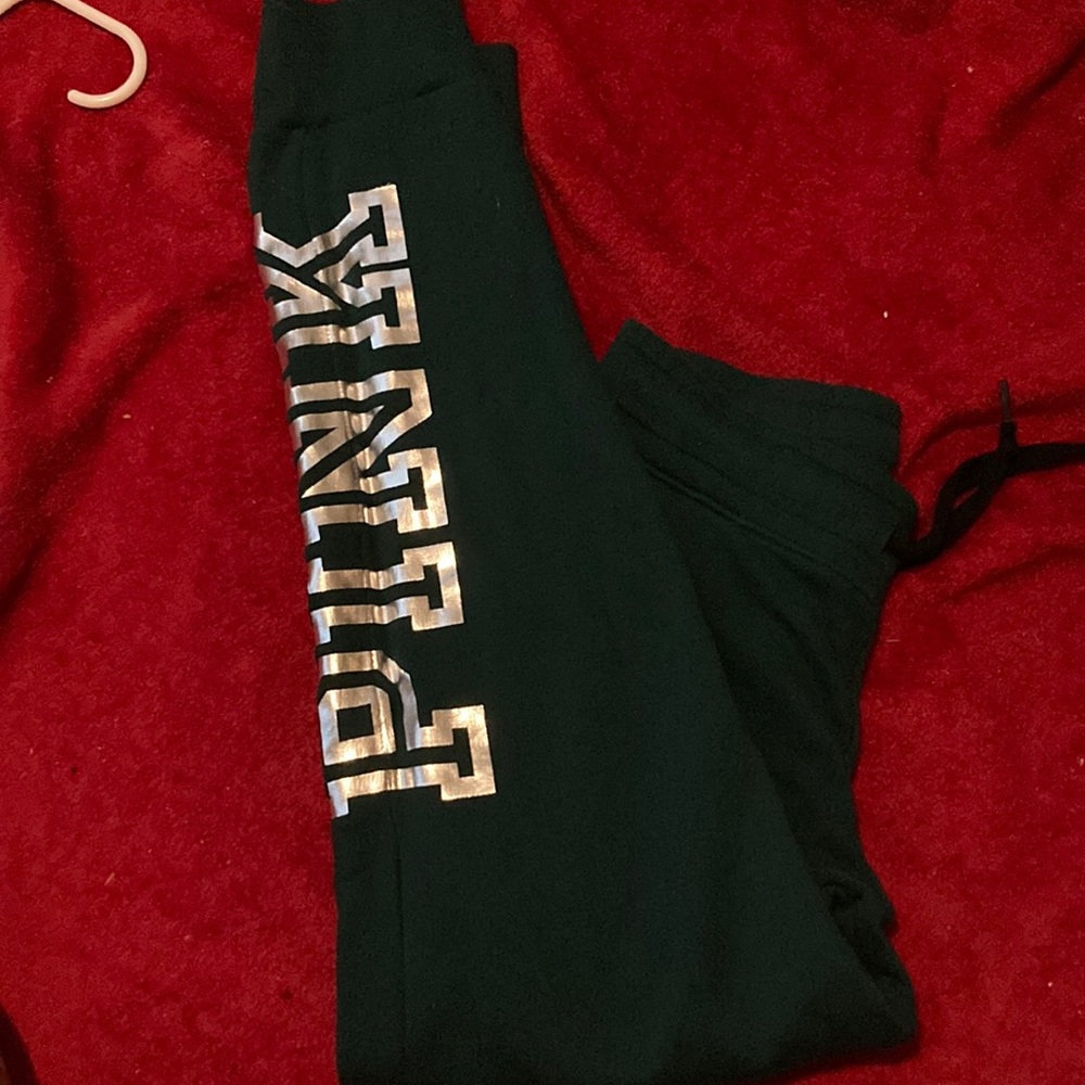 PINK fleece lined joggers size small